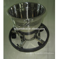 Stainless steel medical kick bucket with castors